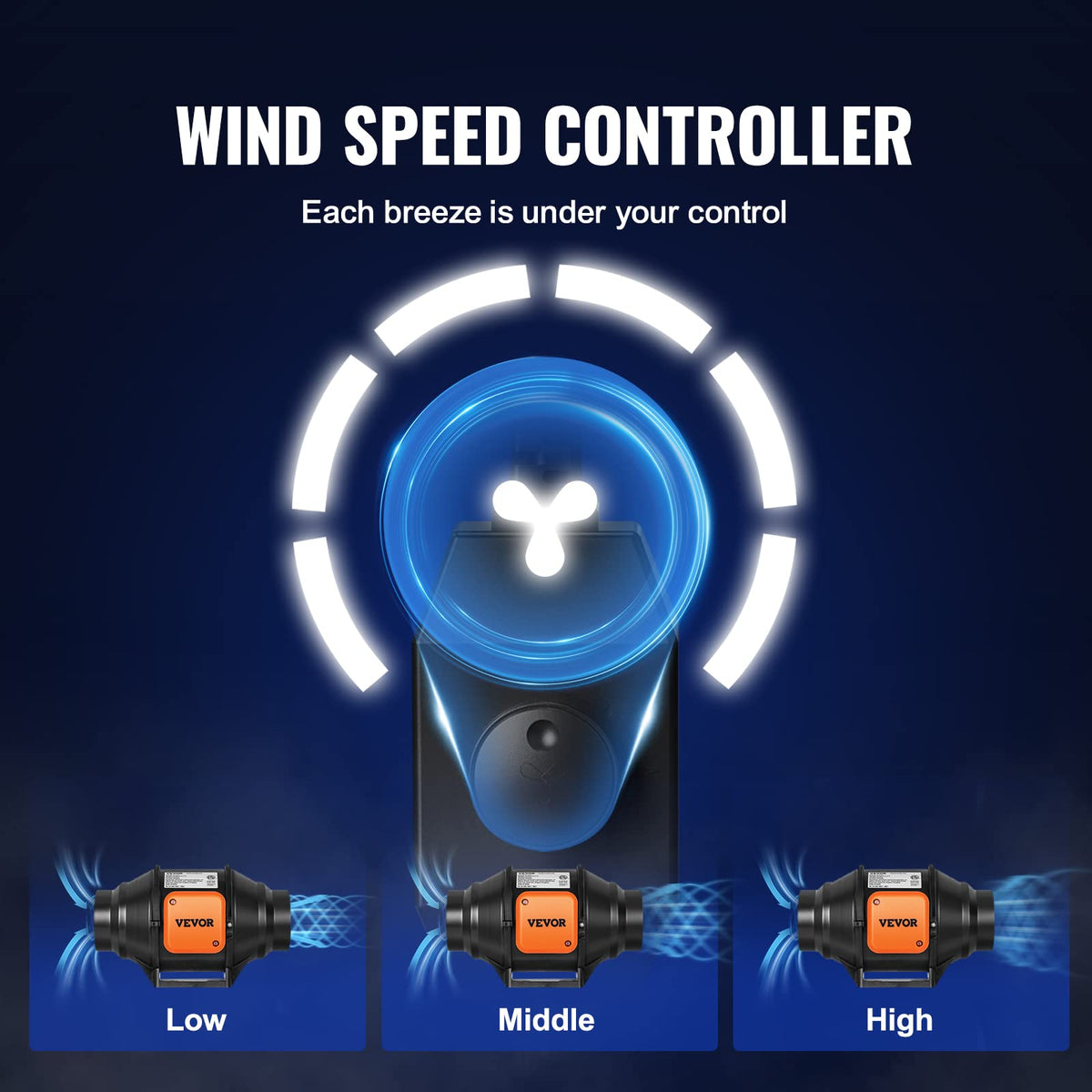 VEVOR inline duct fan installation-kit illustrates quick setup with included hardware.