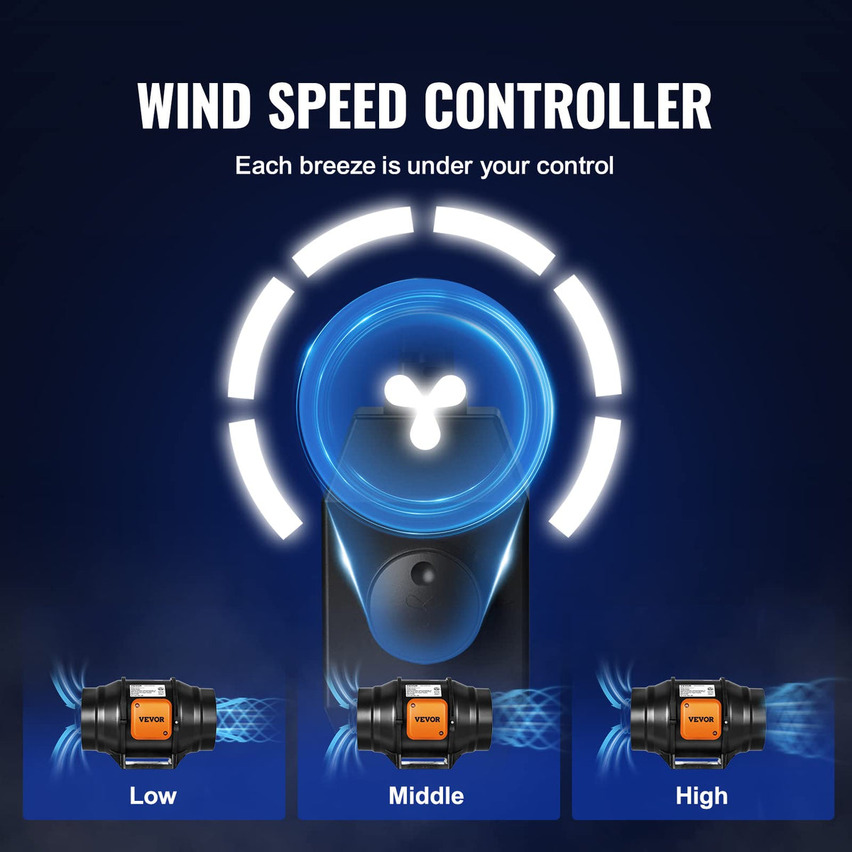 VEVOR inline duct fan suitable for grow tents and hydroponics rooms.