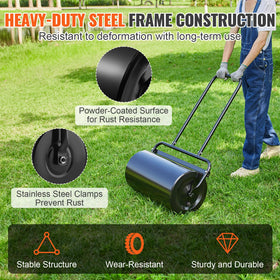 VEVOR lawn roller features an easy-turn plug for simple setup.