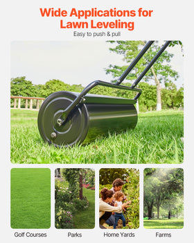 VEVOR heavy-duty drum supports durable, long-lasting lawn work.