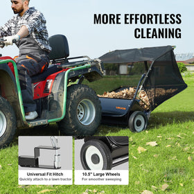 VEVOR lawn sweeper folds compactly for easy storage in sheds.