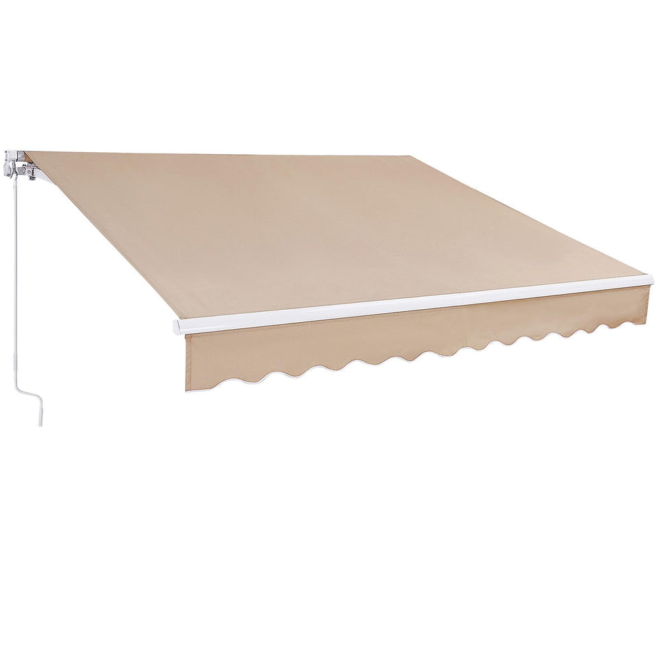 VEVOR manual retractable awning mounted on wall providing broad outdoor shade