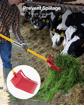 VEVOR muck fork 61-inch handle extends reach for comfort