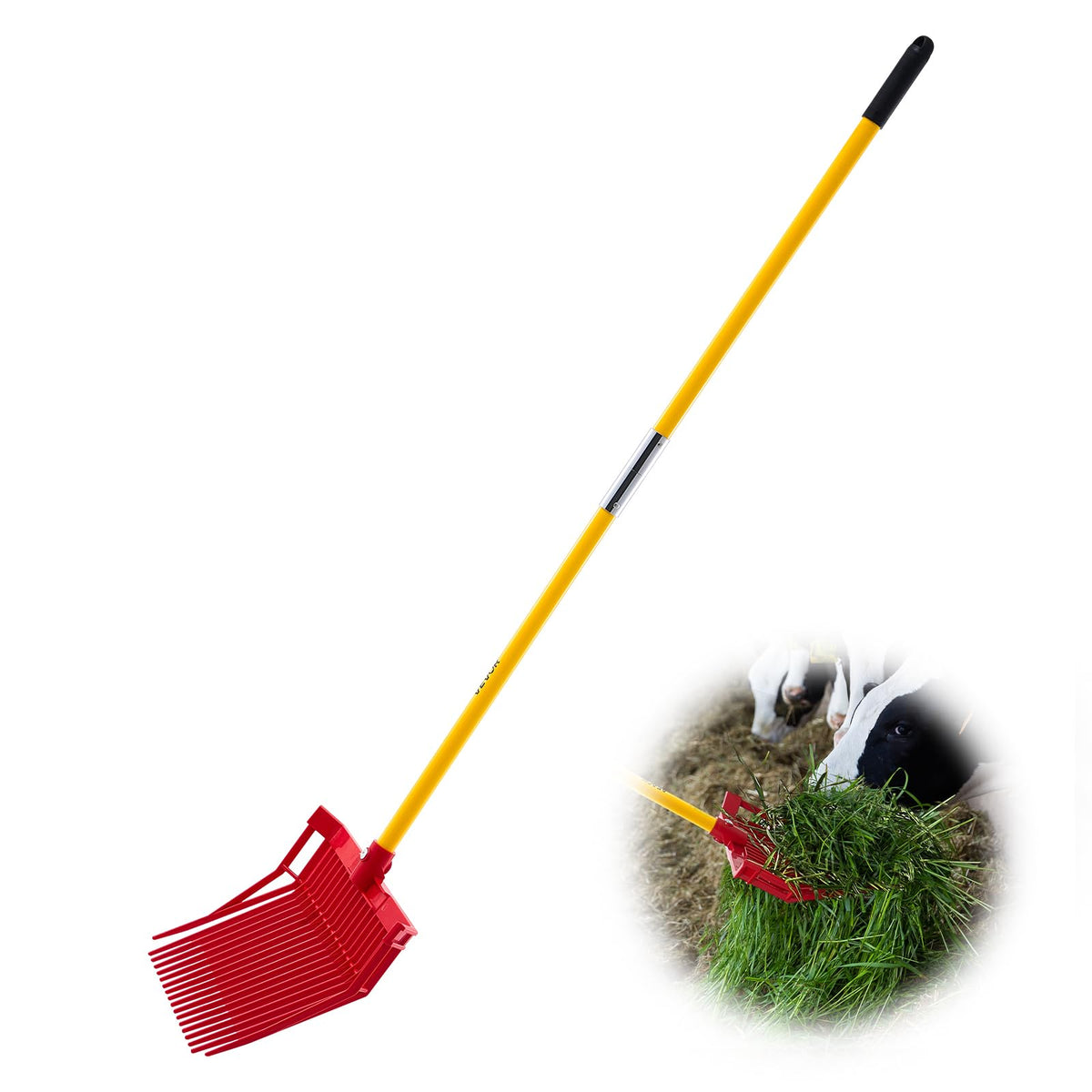 VEVOR muck fork with angled tines for improved pickup of loose material