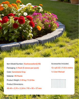 VEVOR no-dig border kit for quick, tool-free garden edging setup.