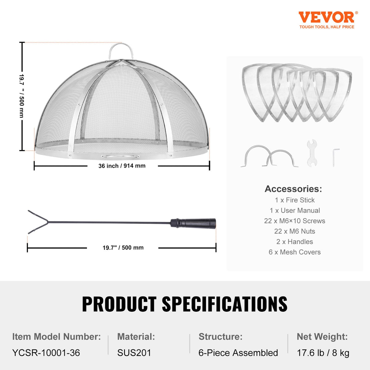VEVOR outdoor fire pit safety cover fits standard pits for safer usage