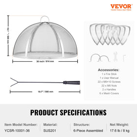 VEVOR outdoor fire pit safety cover fits standard pits for safer usage