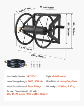 VEVOR outdoor hose reel supports versatile watering tasks like gardening and car wash