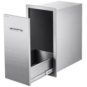 VEVOR outdoor kitchen trash drawer front view in rugged stainless steel
