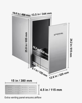 Rounded corners of the VEVOR trash drawer minimize scratches