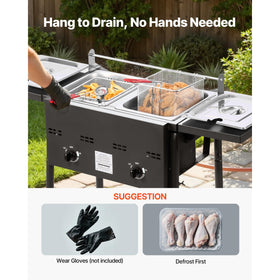 VEVOR tanks and lids keep oil secure during frying.