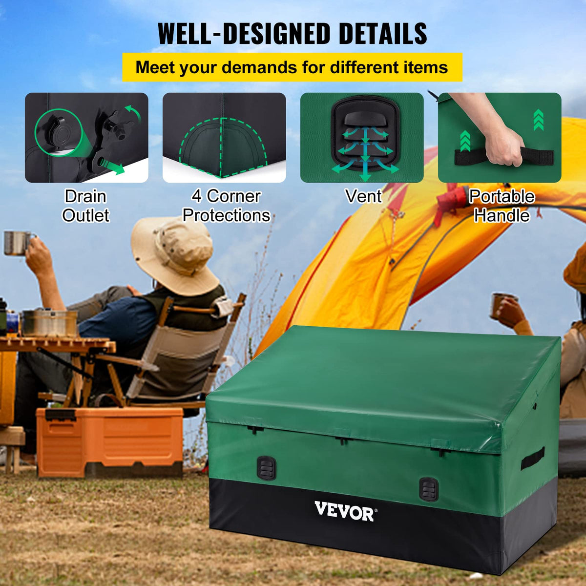 VEVOR built in vent mesh reduces moisture and odors