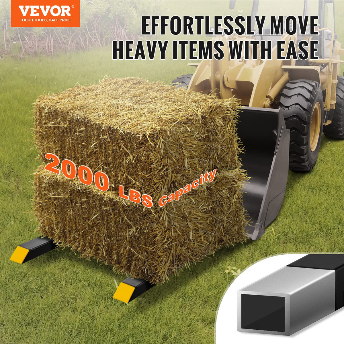 Clamp-on system for quick, secure attachment to a loader bucket