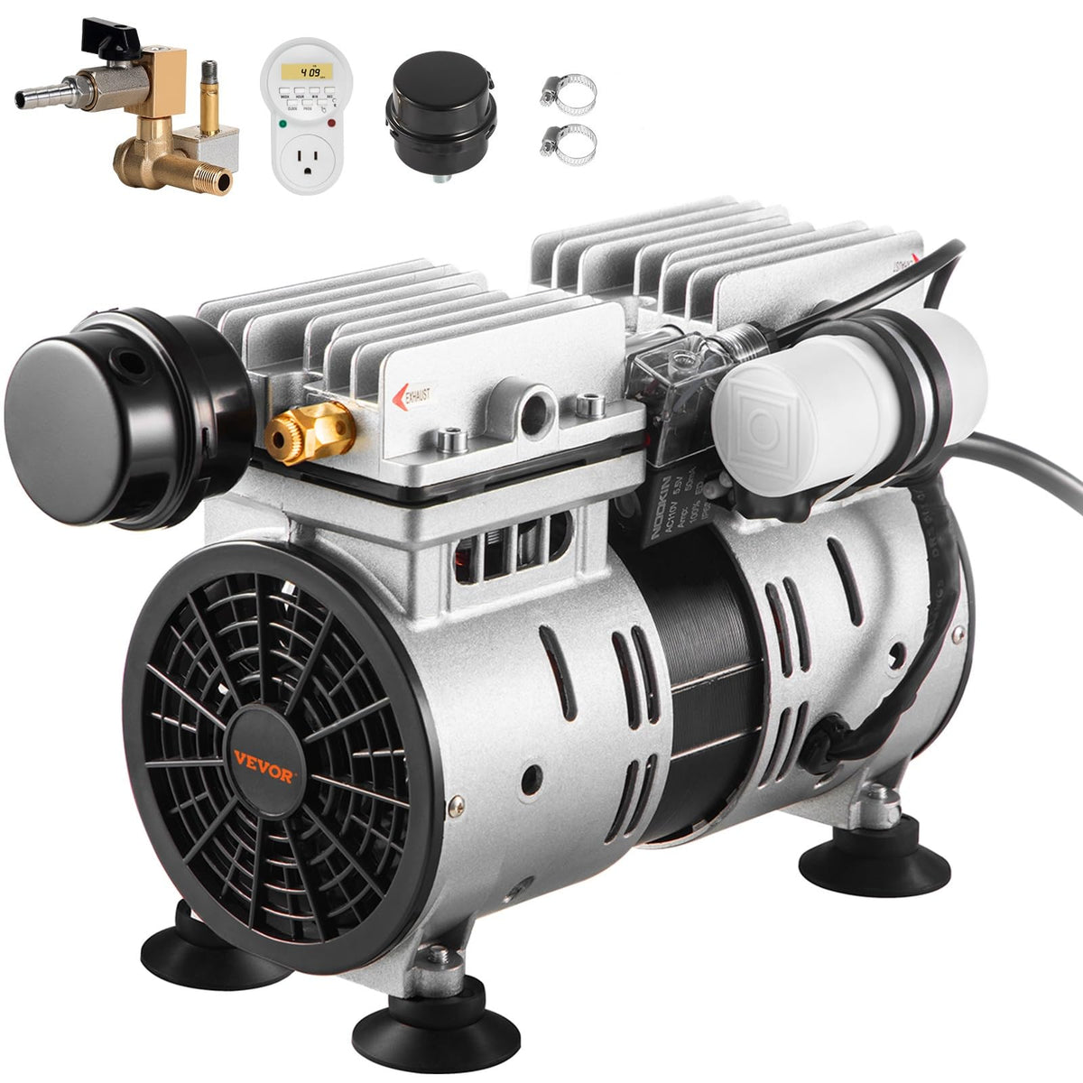 VEVOR pond aerator 550W compressor for large ponds delivering strong oxygen circulation.
