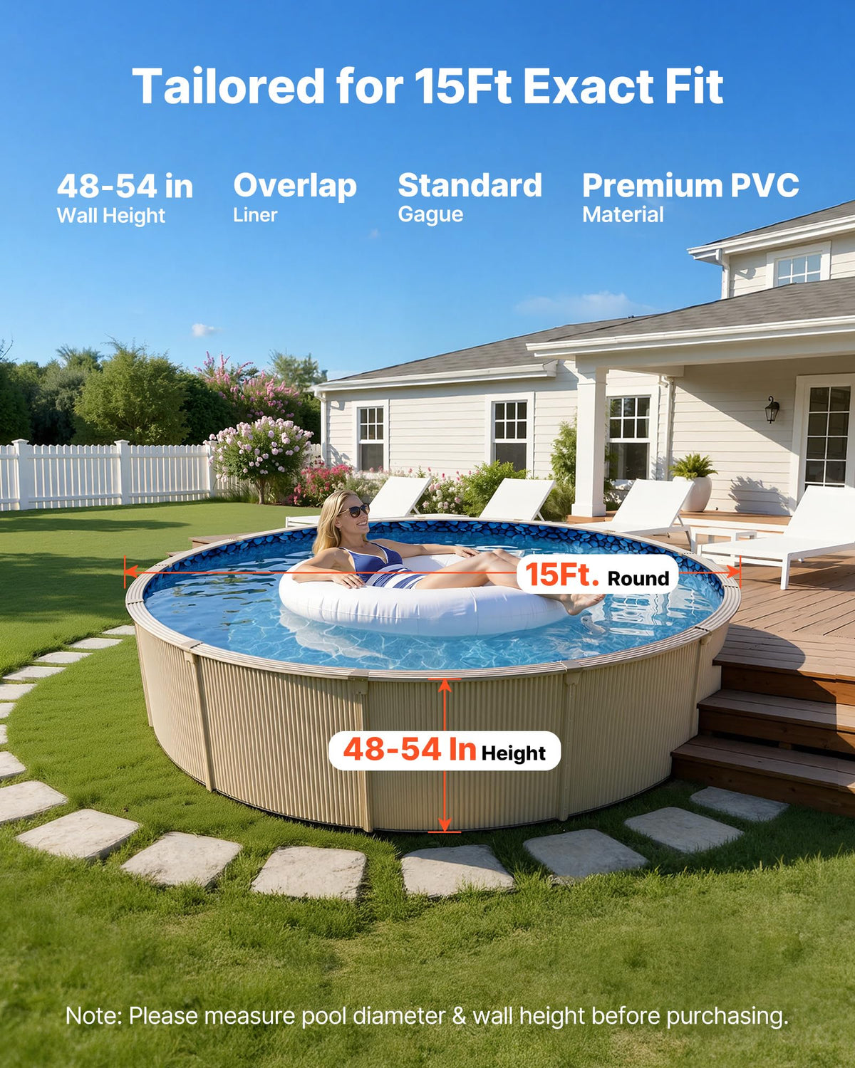 VEVOR premium vinyl 10.6 mil texture highlights durable material for outdoor use.