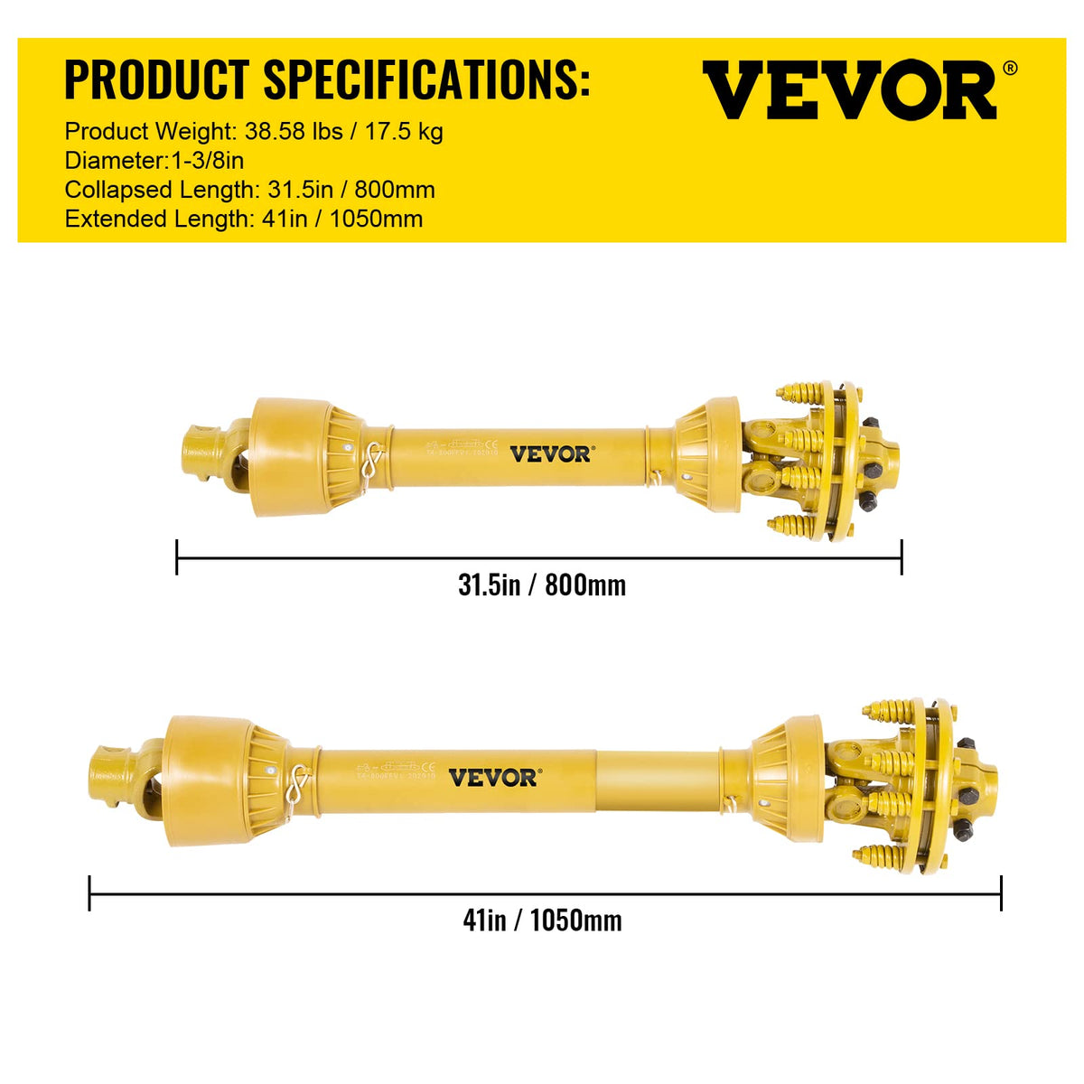 VEVOR yellow finish improves visibility and field identification