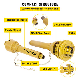 VEVOR 6-spline ends match implements and tractors for easy replacement