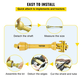 VEVOR safety chain and plastic shield protect during PTO use