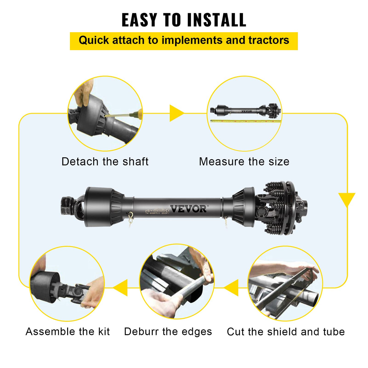 VEVOR universal joint in 20CrMnTi steel for durable power transfer