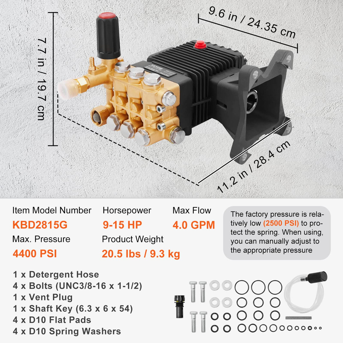 VEVOR pump inlet and outlet connections simplify installation