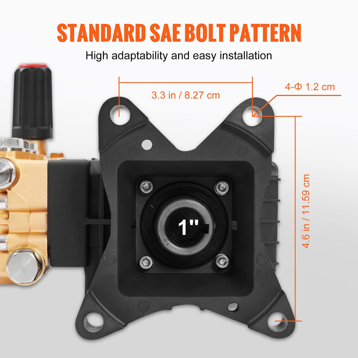 VEVOR pump sight glass reveals oil level for quick maintenance checks
