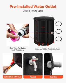 VEVOR leak-resistance sealing tape helps secure connections during use.