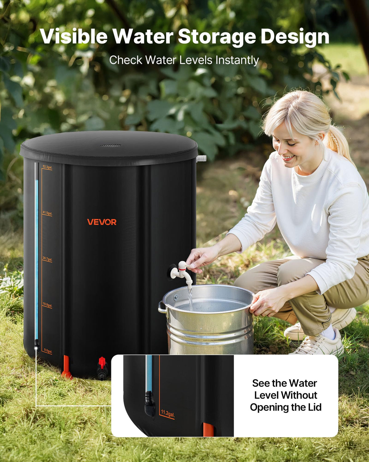 VEVOR transparent body with water level scale makes monitoring effortless.