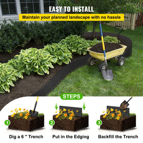 VEVOR root-blocking edge prevents roots from invading flower beds.