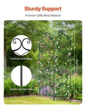 VEVOR rose climbing trellis installed in a sunny courtyard for vertical growth