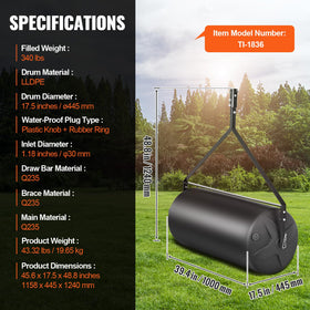 VEVOR round-edge design minimizes lawn scarring during use