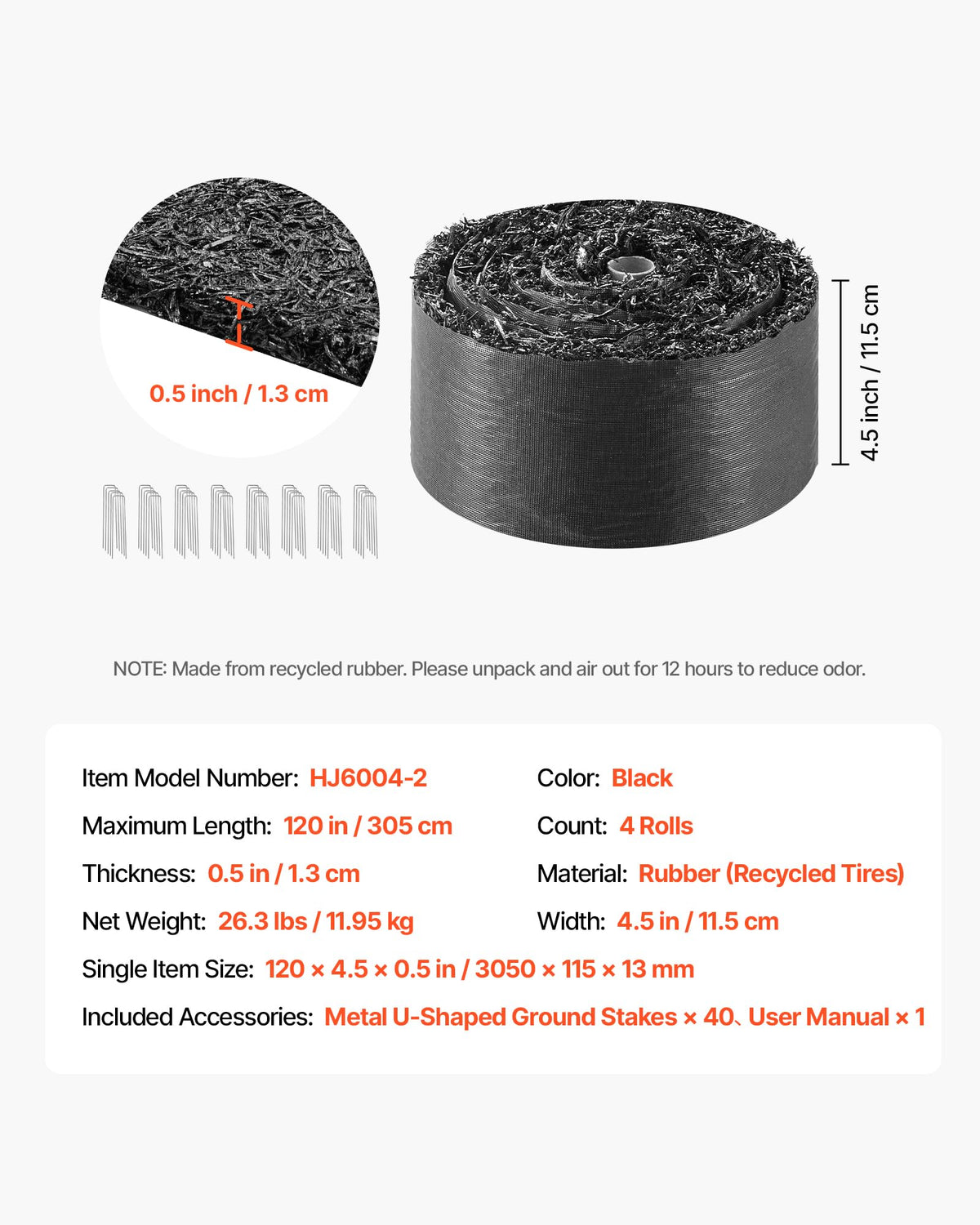 VEVOR mat suited for outdoor yards and landscaping applications.