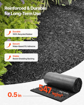 VEVOR Rubber Mulch Mat Roll 2-pack installation example for pathways
