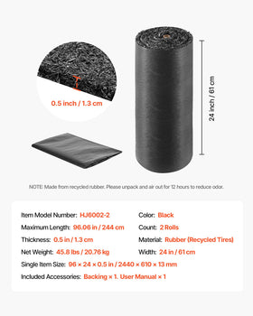 VEVOR Rubber Mulch Mat Roll easy-cut design for irregular shapes