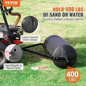 VEVOR lawn roller showing sand-water fill option for consistent pressure