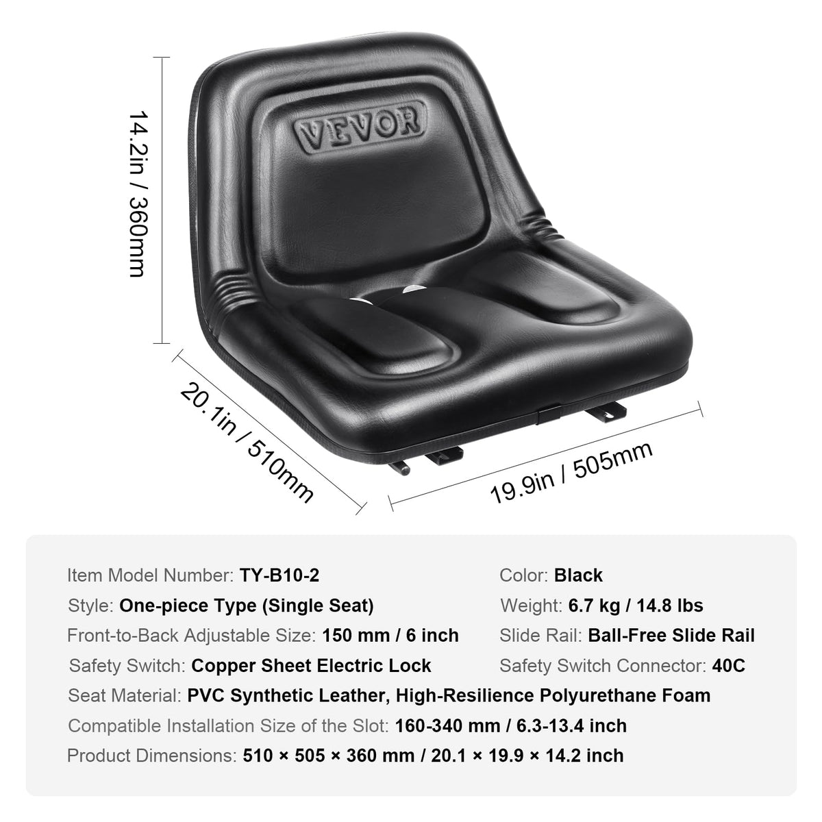 VEVOR gravity micro-switch activates only when seated for safer start.