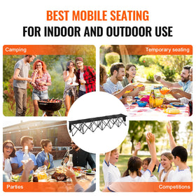 VEVOR six-seat outdoor bench set up at a park