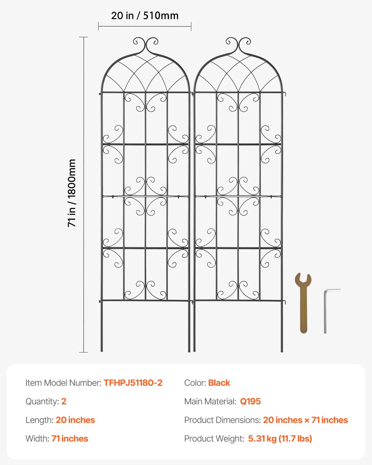VEVOR sturdy metal construction supports heavy plants like roses and cucumbers