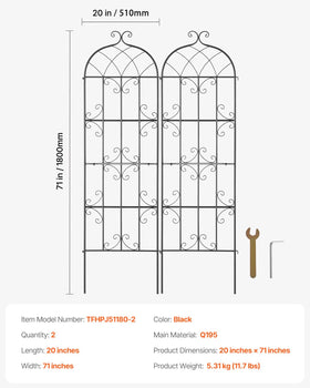 VEVOR sturdy metal construction supports heavy plants like roses and cucumbers