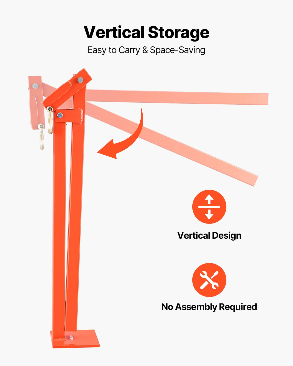VEVOR T Post Puller vertical design saves space and simplifies storage.