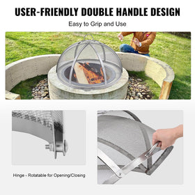 VEVOR tight mesh spark guard prevents embers escaping while allowing airflow