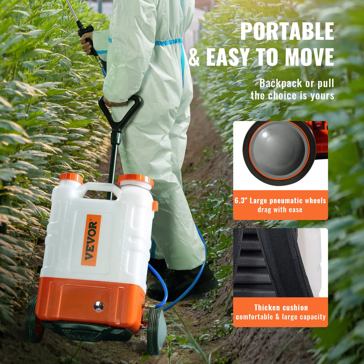 VEVOR transparent tank with gallon markers for easy fill monitoring.