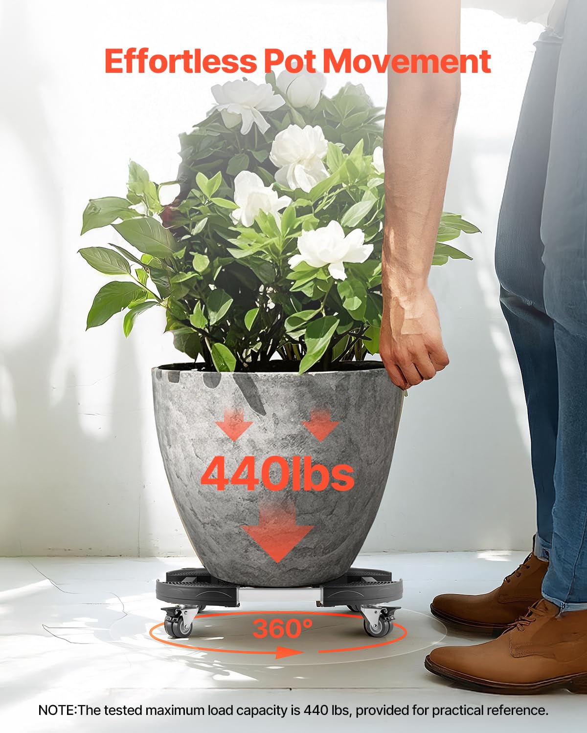 VEVOR round base dolly supports easy movement of large containers