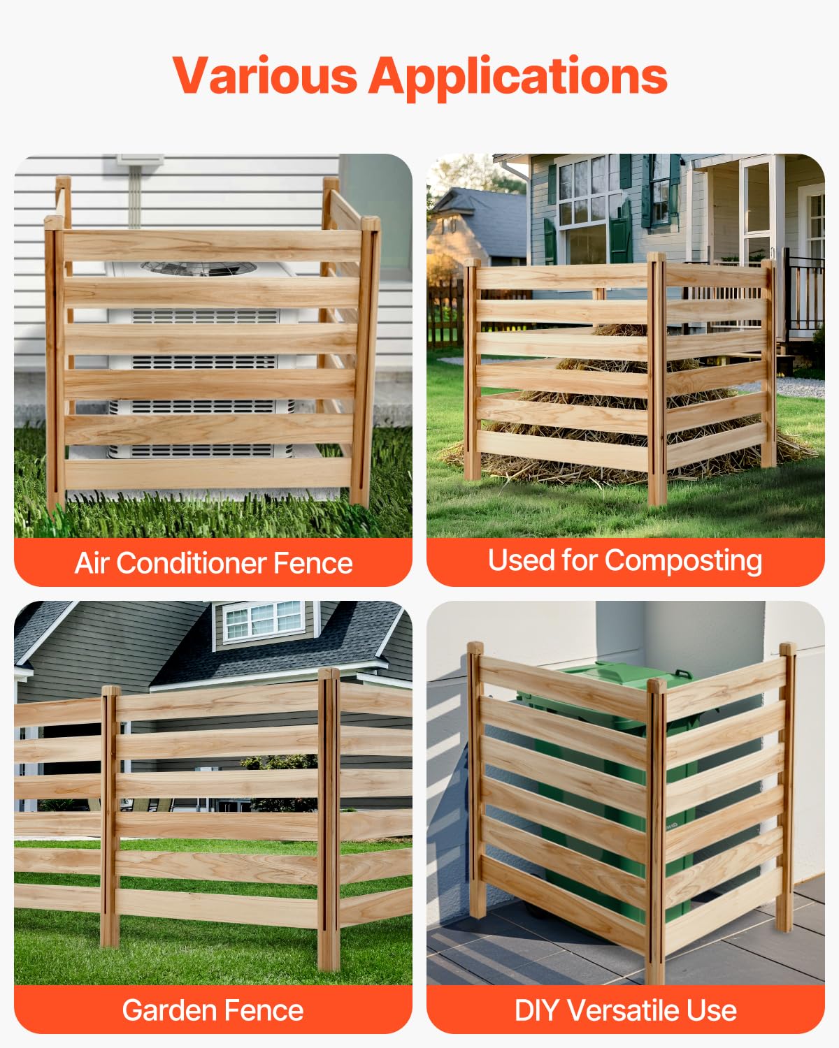 VEVOR garden privacy screen hides trash bins, adding neatness to outdoor spaces.