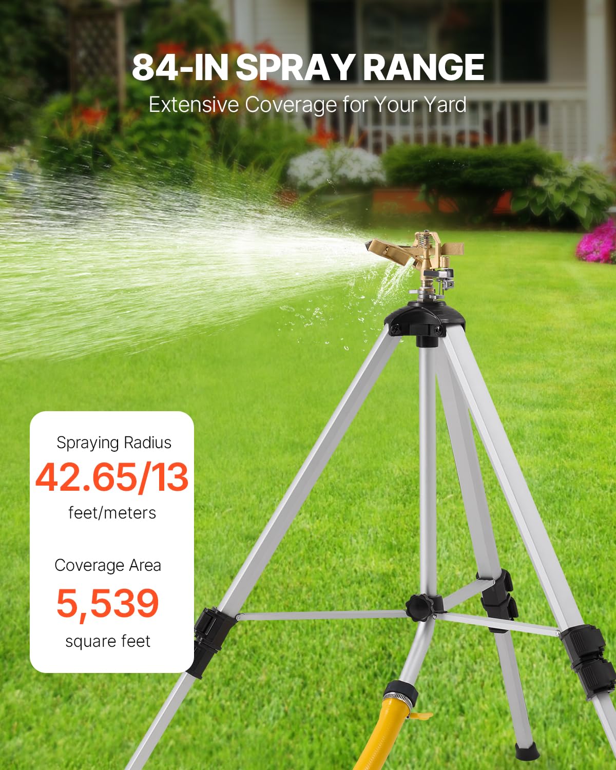 VEVOR tripod base at adjustable height for versatile yard setups.