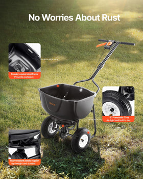VEVOR Walk Behind Spreader adjustable settings for tailored coverage