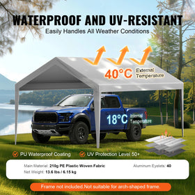 VEVOR waterproof and UV-coated canopy top protects from rain and sun