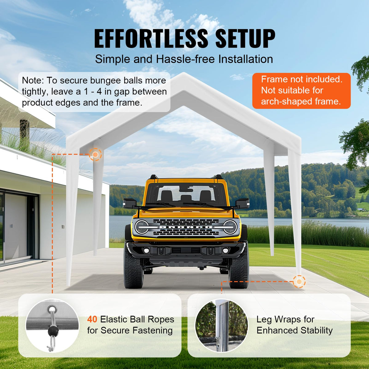 VEVOR waterproof UV-coated fabric close-up emphasizing rain resistance and sun protection