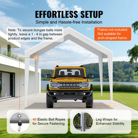 VEVOR waterproof UV-coated fabric close-up emphasizing rain resistance and sun protection