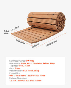 VEVOR weather-resistant cedar pathway for all-season use.