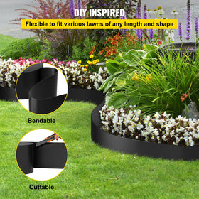 VEVOR weed barrier edge keeps mulch and soil contained around borders.